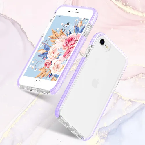 Vista 6 de MATEPROX Funda compatible con iPhone Se 2022, iPhone SE 2020, iPhone 8, iPhone 7, funda transparente, resistente, antiarañazos, antiarañazos, a