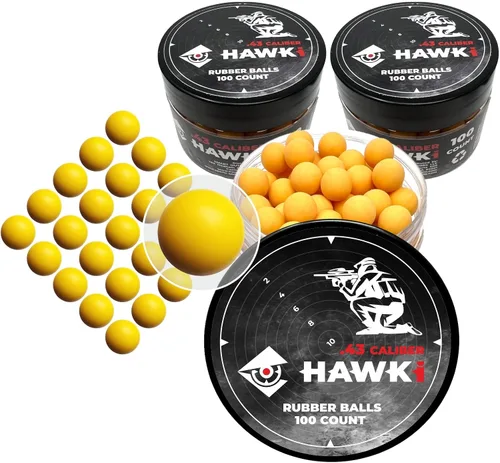 Vista 25 de Hawki - Pelotas de goma reutilizables de 0.50 o .43 cali, bolas de goma suave, menos letales para pistolas de paintball