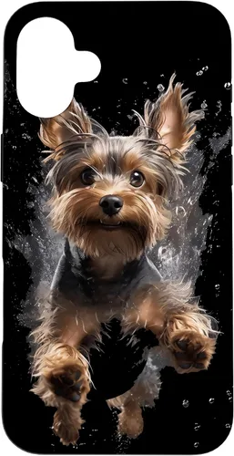 Vista 23 de Funda submarina para iPhone 16 Yorkshire Terrier buceo para perros