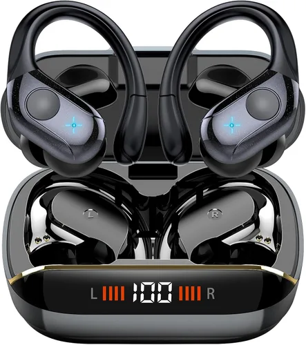 Vista 16 de Qecnato 75H Earbuds Bluetooth 5.4 Auriculares estéreo deportivos Azul