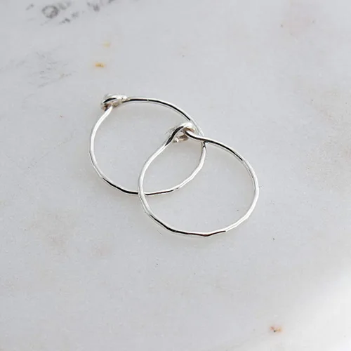 Vista 40 de Aretes de plata de ley abiertos para cartílago, tragus, delgados, calibre 22