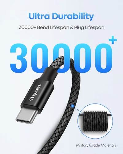 Vista 6 de etguuds - Cable largo USB C a USB C de 10 pies, 60 W, cable de carga rápida tipo C a C Para iPhone 17 16 15 Pro Max Plus Air, Samsung S26 S25 S24