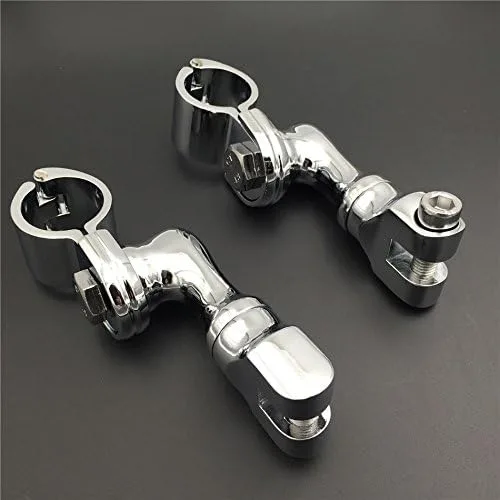 Vista 7 de SMT-Kit de montaje de clavijas de carretera ajustables en ángulo corto cromado compatible con cualquier bicicleta con tubo de marco de protector