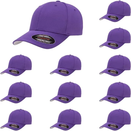 Vista 33 de Gorra de béisbol Flexfit Wooly Combed Premium de 6 paneles estructurada Ajuste elástico Paquete al por mayor disponible Negro