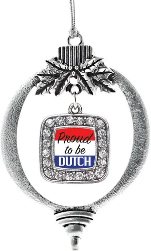Vista 230 de Inspired Silver - Adorno con dije de reina de rodillo - Adornos navideños cuadrados de plata con joyas de circonita cúbica