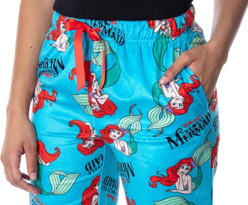Vista 3 de Disney Little Mermaid Ariel - Pantalones de pijama suaves para mujer azul mar