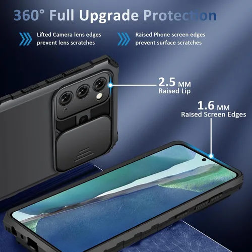 Vista 2 de Note 20 - Funda compatible con Samsung Galaxy Note20 5G de 6.7 pulgadas, funda deslizante para cámara, funda de grado militar a prueba de golpes