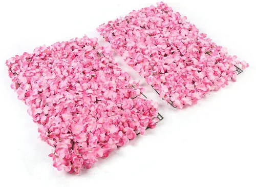 Vista 4 de Paquete de 10 paneles de pared de flores artificiales de 24 x 16 pulgadas, paneles de pared románticos de rosas de seda para bodas, fiestas, hogar