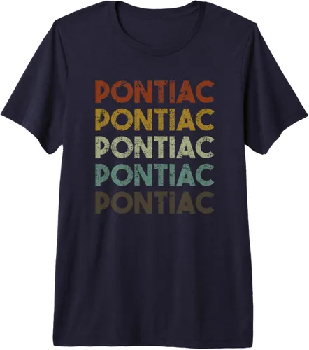 Vista 4 de Pontiac, Michigan - Retro Vintage City Shirt