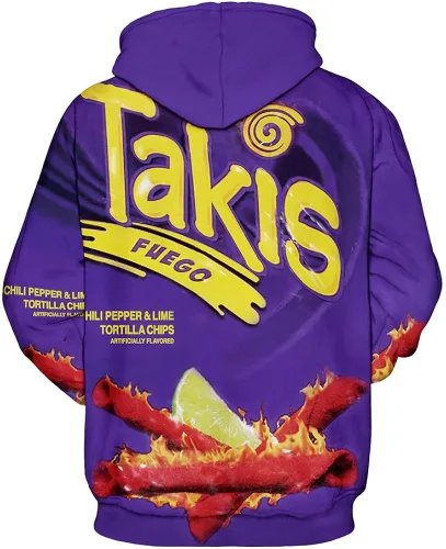 Vista 2 de XFVSDXS Sudadera con capucha con estampado 3D y estampado novedoso, atlético, casual, sudadera con capucha