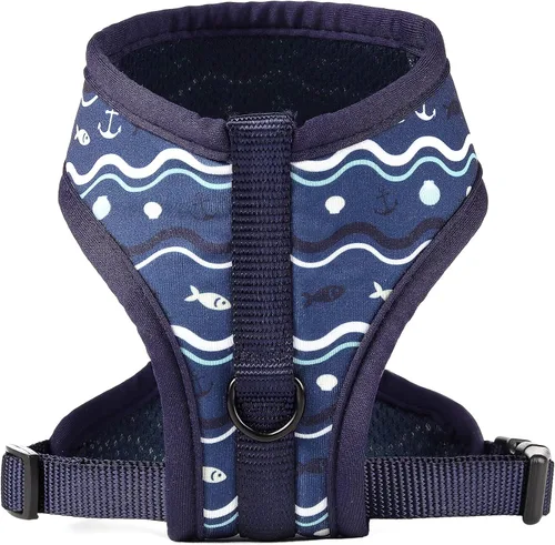 Vista 3 de Mile High Life Arnés ajustable para perro, fácil de poner, arnés ligero para perro con tira altamente reflectante (negro, XS)