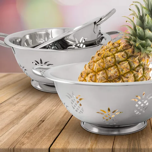 Vista 3 de ExcelSteel Coladores de piña de acero inoxidable 730, juego de 3