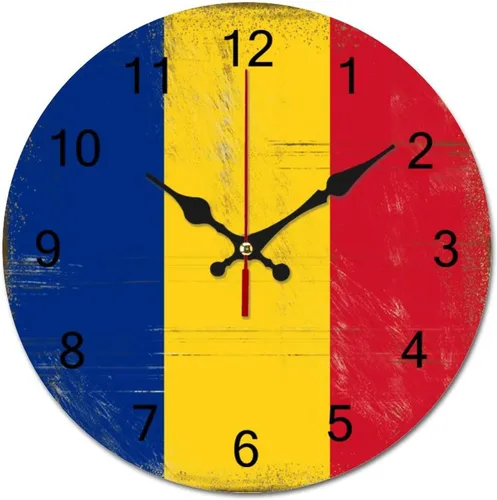 Vista 10 de Reloj de pared grande con diseño de bandera de San Vicente y la Granadina, funciona con pilas, reloj colgante silencioso de 9 pulgadas, decoración
