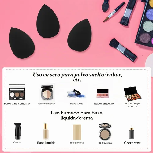 Vista 4 de Sibba Esponja de maquillaje, esponja de belleza para mezclar maquillaje