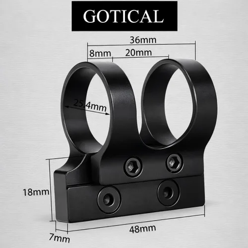 Vista 2 de Gotical Montaje de linterna offset 1.000 in 1" para sistemas de riel M y aluminio negro