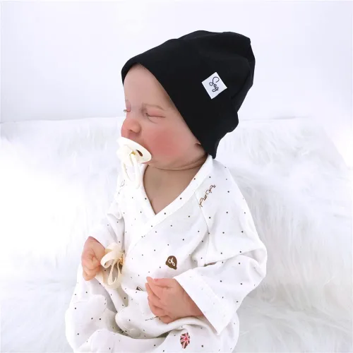 Vista 6 de Gorro de Jersey para Bebés Recién Nacidos Niños y Niñas con Forro de Satén Sedoso Gorros Boina Niños Pequeños Bebés Niños Pequeños Gorros