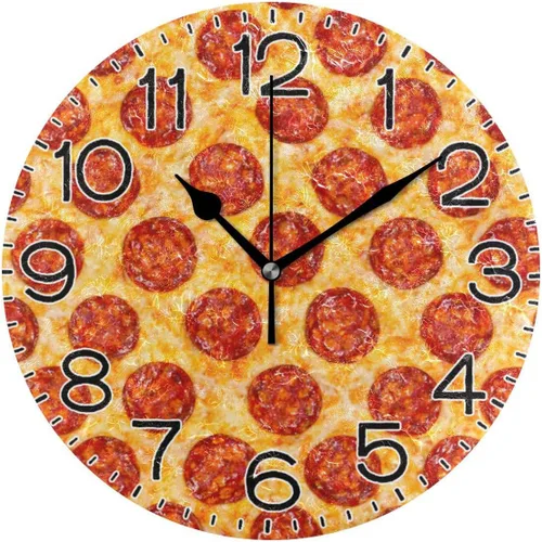 Vista 19 de ALAZA Reloj de pared cardenal de pájaro rojo de invierno, funciona con pilas, sin tictac, de cuarzo, analógico, rústico, rústico, reloj redondo