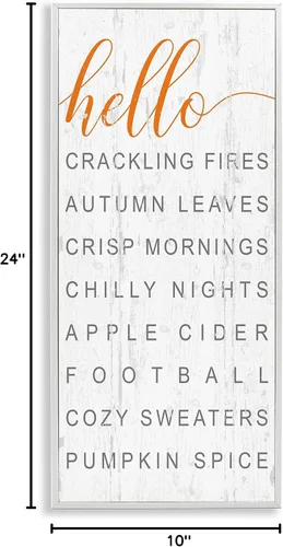 Vista 10 de Hello Fall Favorites Phrases' Framed Giclee Art Stupell Industries White, 10 x 24 Inches, Easy to Hang and Sturdy, Made in USA, by Jessica