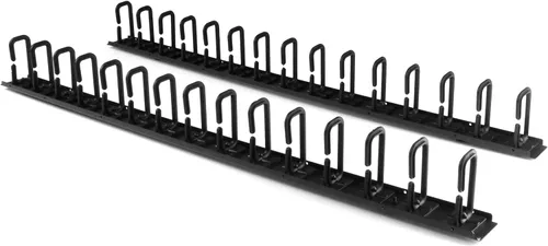 Vista 8 de StarTech Organizador de gestión de cables de 1U de 19 pulgadas, gancho de anillo en D, administrador de cables de rack de red/servidor, panel