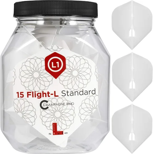 Vista 3 de L-style L1 Standard PRO Molded Dart Flights – Champagne Ring Compatible – for Soft Tip & Steel Tip Darts
