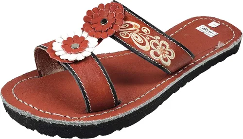Vista 2 de Sandalias Mexicanas de Piel para Mujer Huarache de Piel Hecho en México
