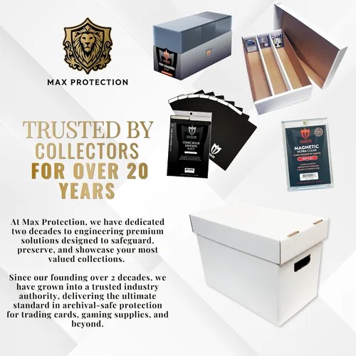 Vista 8 de Max Protection Cajas de almacenamiento de cómics, paquete de 1, cartón corto para 150 a 175 cómics, diseño de doble grosor, caja apilable de alta