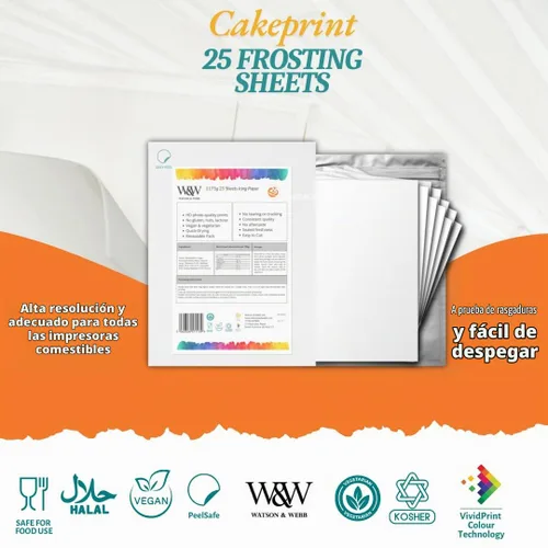 Vista 2 de Watson & Webb Hojas de glaseado comestibles de 8.5 x 11 pulgadas, glaseado