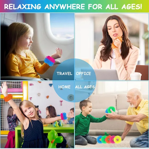 Vista 5 de Paquete de 5 pulseras blandas para ansiedad, juguetes blandos, banda mullida de silicona sensorial para niños y adultos