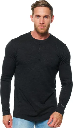 Vista 21 de Camisas 100% de lana merino para hombre, ropa interior térmica, capa base 190 negro