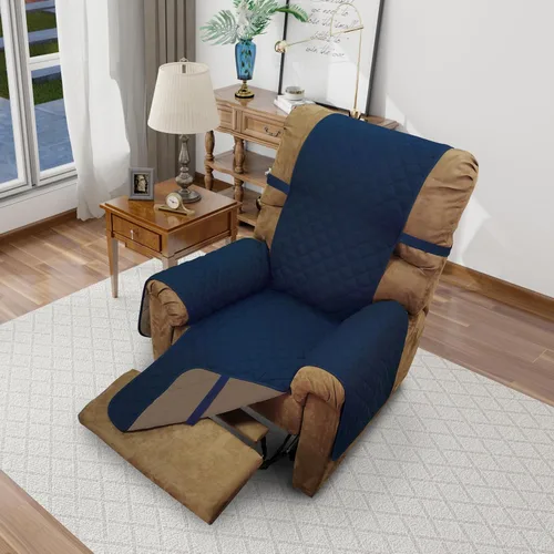 Vista 91 de Fundas para Silla Reclinable Reversibles Funda de Sofá para Mascotas Protector de Muebles Lazy Boy (Silla 23'', Beige/Beige)