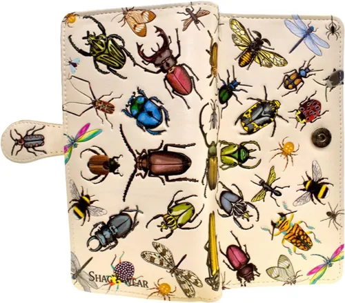 Vista 8 de Shag Wear Bumblebee Garden Large Wallet 7" Blue Bumblebee Garden Blue