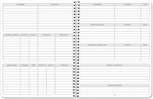 Vista 3 de BookFactory Caregiver Daily Log Book, 8.5" x 11" Wire-O, 100 páginas