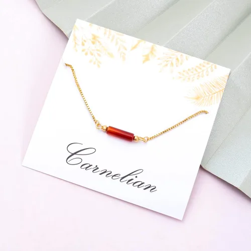 Vista 7 de Pulsera de cornalina cruda, pulsera ajustable, cristal, pulsera ajustable de oro