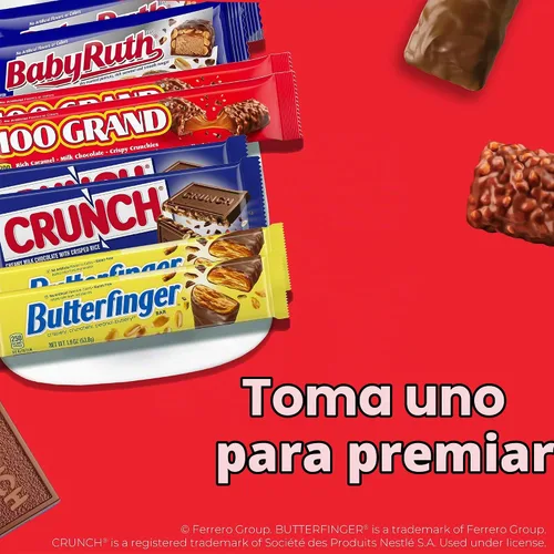 Vista 11 de Bolsa surtida a granel de chocolate y caramelo, mezcla de miniaturas de Butterfinger, Crunch y chocolate de leche Baby Ruth