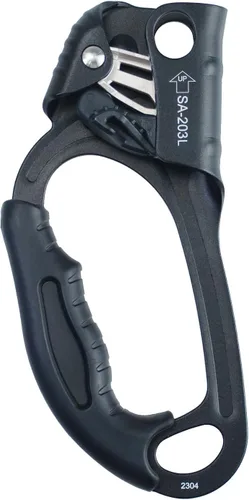 Vista 8 de Ascensor de mano CE, equipo de engranaje de rapel de 308.6 lbs con mango de goma ergonómico para arbolista de árboles de escalada en roca
