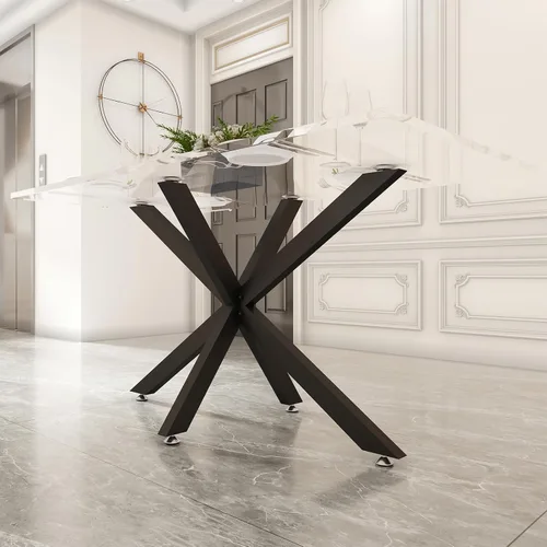 Vista 7 de Patas de mesa de comedor modernas de metal de 30 pulgadas con ventosas, base de escritorio resistente para superficie de mármol, vidrio, madera