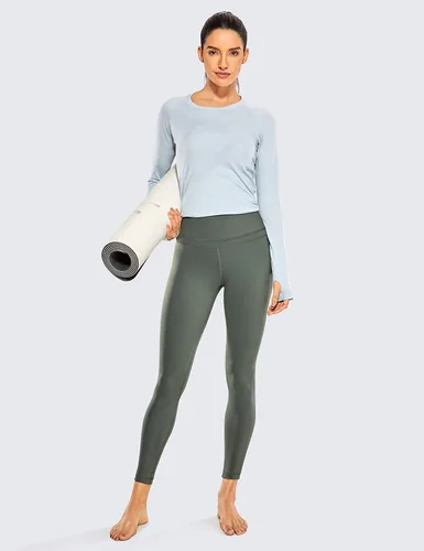 Vista 3 de CRZ YOGA Leggings deportivos para mujer de la colección Naked Feeling, para entrenamiento, entrepierna de 25pulgadas y largo de 78, de cintura alta