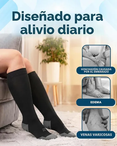 Vista 3 de Doctor's Select® Plus Size Compression Socks for Women Wide Calf - 3 Pairs