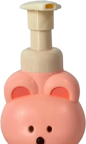 Vista 5 de Botella con bomba de espuma, dispensador de jabón de oso lindo para niños, dispensador de loción para encimera de baño, dispensador de jabón líquido