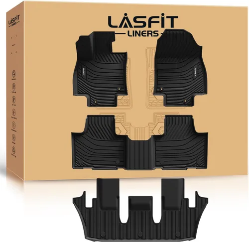 Vista 13 de LASFIT Alfombrillas de suelo para Toyota Tacoma 2024-2026 de doble cabina a gas (solo compatible con manual Tran), forros de suelo de TPE para todo