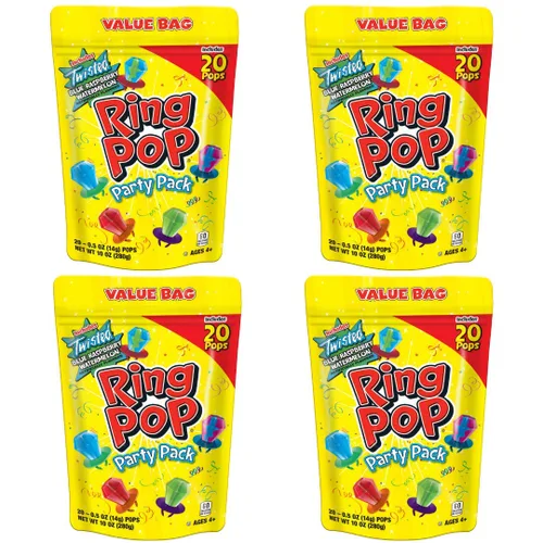 Vista 8 de Ring Pop - Paquete variado de piruletas individuales envueltas para el regreso a clases a granel – 20 piruletas con sabores surtidos – Dulces