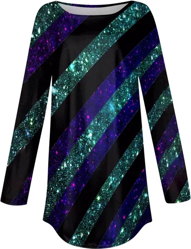 Vista 3 de FlekmanArt Ropa para mujer, sudadera de manga larga con cuello redondo, estampada, informal, holgada, cómoda, elegante, clásica