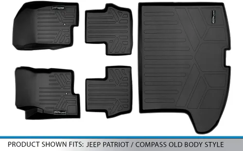 Vista 6 de MAXLINER - Juego de alfombrillas para dos filas y forro de maletero para Jeep Compass 2007-2017