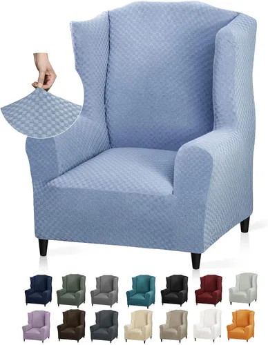 Vista 11 de YEMYHOM Funda elástica para silla con respaldo de 1 pieza con diseño jacquard más reciente, funda para silla con respaldo antideslizante, protector