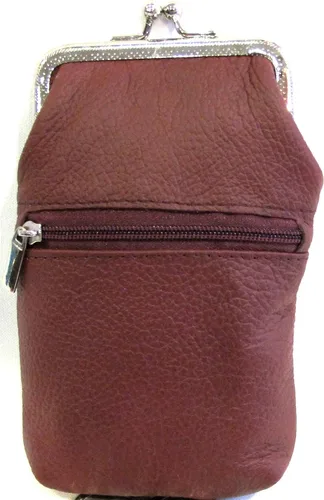 Vista 10 de Las mujeres 100% puro cuero cigarrillo caso encendedor partido bolsillo cremallera moneda bolsa -4 color (negro)