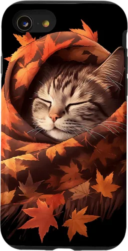 Vista 17 de Funda para iPhone 13 American Shorthair Cat Kitten Autumn Fall Leaves Case