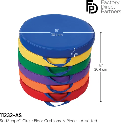 Vista 7 de Norwood Commercial Furniture - Taburetes apilables coloridos para niños y adultos (17.75 pulgadas de altura) + cojines redondos SoftScape de 15