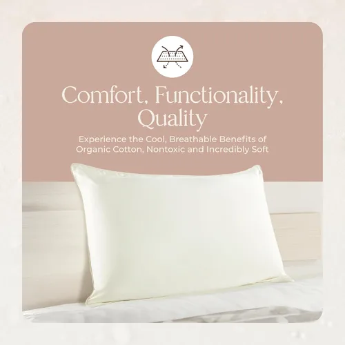 Vista 7 de Protector de almohada de algodón orgánico, 100% impermeable, tamaño estándar, certificado GOTS y comercio justo, 140 GSM, más grueso