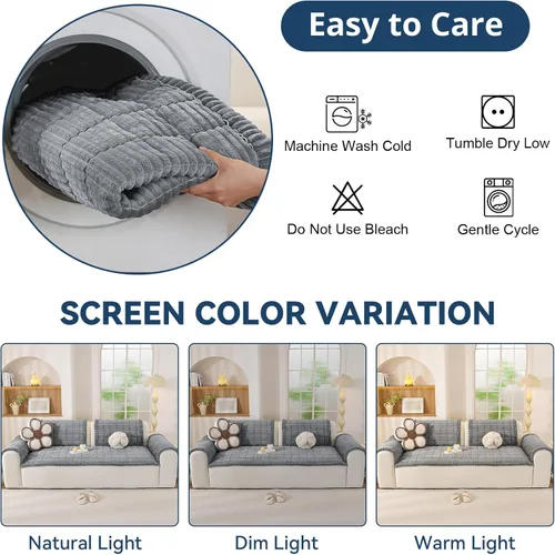 Vista 9 de OstepDecor Funda de sofá para perros, funda de sofá lavable antideslizante para mascotas, funda de sofá suave para sofá, sofá biplaza y seccional