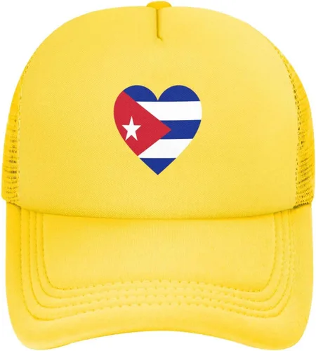 Vista 2 de Gorra de béisbol con diseño de bandera cubana con diseño de amor y espalda de malla